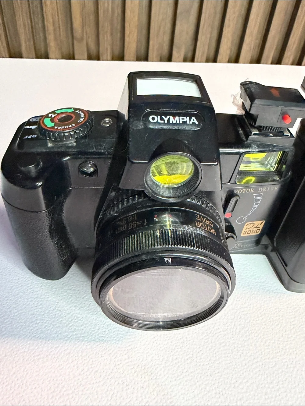 Olympus Black Film Camera with Detachable Flash Grip